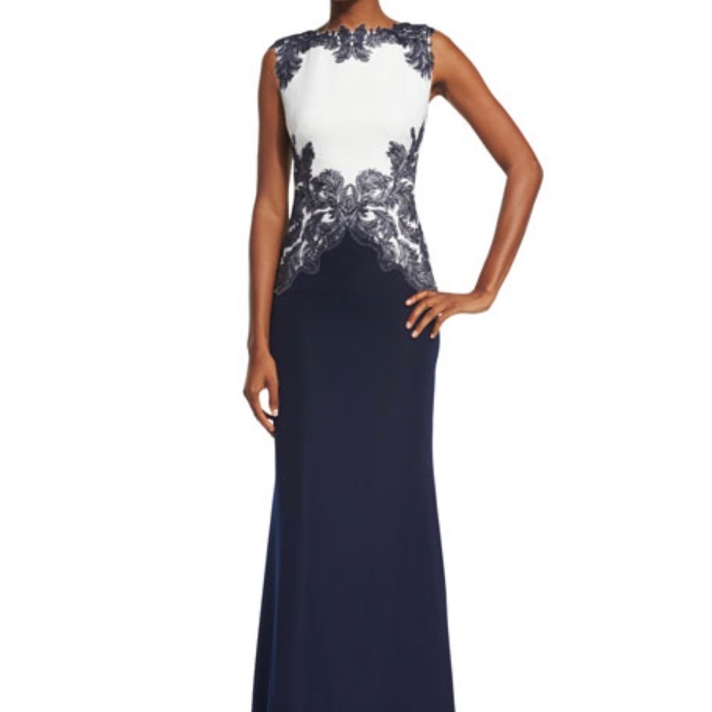Blue and White full length sleeveless